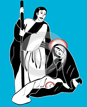 Holy family nativity vector