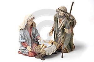 Holy Family: Virgin Mary, Saint Joseph, and Baby Jesus Ceramic Figurines