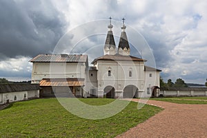 Holy Gates Ferapontov Belozersky Monastery of Nativity of the Virgin with the churches of the Epiphany and St. Ferapont.