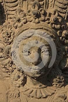 Holy hindu statue in Kathmandu, hindusim, face, portrait, religion