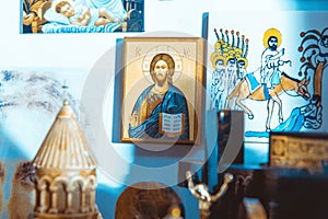 Holy icons, the Background of the JESUS WITH MOTHER OF GOD