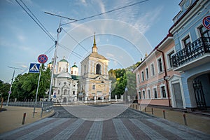 Holy Intercession Podil Church in Podil in Kyiv. Church in the style of Ukrainian Baroque