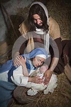 Holy Jesus in nativity scene