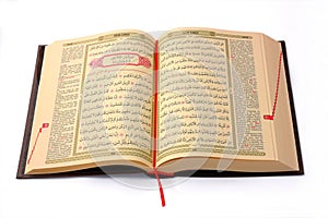 The Holy Koran opened and isolated