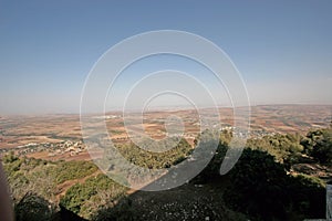 Holy Land view from Basilica of the Transfiguration, Mount Tabor, Israel