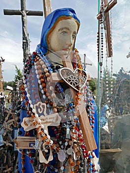 Holy Mary on the Hill of the Crosses is an inter national pilgrimage site near the city of Siauliai