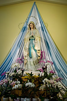 Holy Mary sculpture in Medugorje church in Bosnia