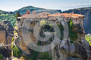 The Holy Monastery of Varlaam on the cliff at Meteora rocks, Greece