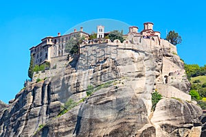 The Holy Monastery of Varlaam on cliff at Meteora rocks, Greece