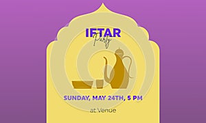 Holy month of prayer, Ramadan Kareem celebration with beautiful invitation card for Iftar party