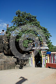 Holy pillar - Signs of devotion in a Hindu temple