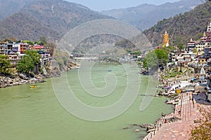 The holy river Ganga at Laxman Jhula in India