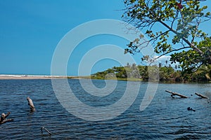 The holy river of the Kogui tribe `RÃÂ­o Ancho`, Dibulla, La Guajira - Colombia photo