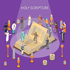 Holy Scripture Isometric Composition