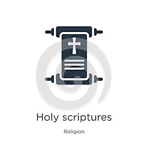 Holy scriptures icon vector. Trendy flat holy scriptures icon from religion collection isolated on white background. Vector