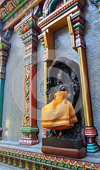 Holy Sculpture at colourful Mahamariamman temple on Silom Road Bangkok , Famously called as Wat Khaek , Uma devi temple