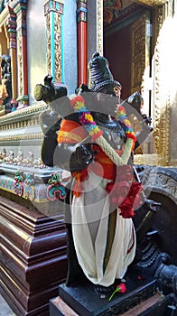 Holy Sculpture at colourful Mahamariamman temple on Silom Road Bangkok , Famously called as Wat Khaek , Uma devi temple