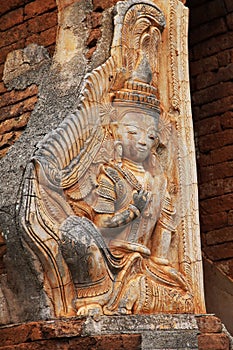 Holy scuplture detail in ancient Myanmar temples