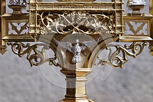 Holy Spirit Bird, detail of monstrance, Church of Saint Matthew in Stitar, Croatia