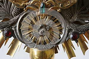 Holy Spirit Bird, detail of monstrance, church of the St Peter in Ivanic Grad, Croatia