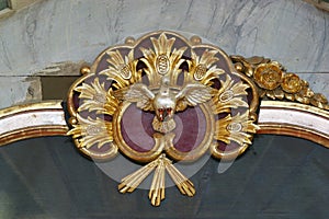 Holy Spirit Bird, main altar in Franciscan church Annunciation in Klanjec, Croatia
