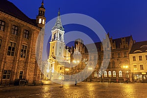 Holy Spirit Church in Torun at night