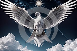 Holy Spirit in the form of a dove. Generative AI