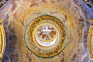 Holy Spirit Fresco Dome Ceiling Santa Maria Maddalena Church Ro