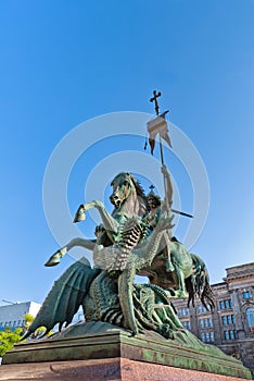 Holy St. George fighting the Dragon statue