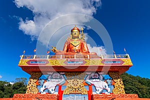 Holy statue of Guru Padmasambhava or born from a lotus, Guru Rinpoche, was a Indian tantric Buddhist Vajra master who taught