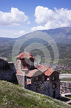 The Holy Trinity Church In Berat, Albania. Beautiful landscape in sunny weather in spring