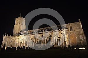 Holy Trinity Church, Blythburgh, Suffolk, England at night