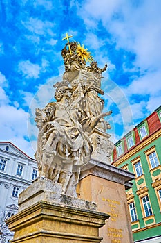 The Holy Trinity Column on Cabbage Market Square in Brno, Czech Republic