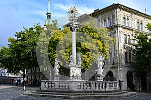 Holy Trinity Column at Fish Square in Bratislava