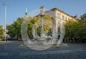 Holy Trinity Column at Fish Square created in 1712 - Bratislava, Slovakia
