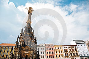 Holy Trinity Column at Horni Namesti old town Upper Square in Olomouc, Czech Republic