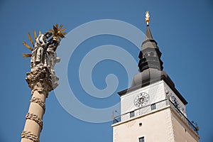 Stĺp Najsvätejšej Trojice a Mestská veža, Trnava, Slovensko