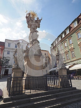 Holy Trinity column in Zelny trh square in Brno