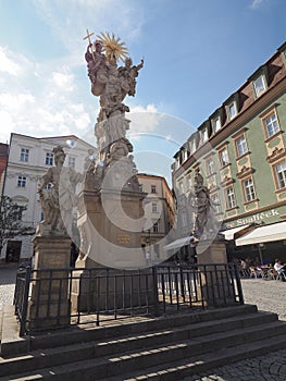 Holy Trinity column in Zelny trh square in Brno