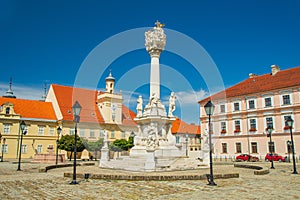 Holy trinity square in Tvrdja, old historic town of Osijek, Croatia photo