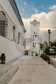 Holy Virgin Church in Panagia at sunset, Thassos Island, Greece