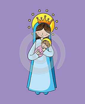 Holy virgin mary cartoon