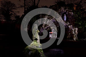 Holy Virgin Mary Grotto Statue lightpainting