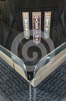 holy water font at salisbury cathedral in salisbury photo