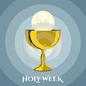 Holy week banner with a chalice and host