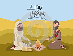 Holy week biblical scene