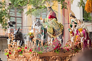 Holy week in Malaga, Spain. Jesus Christ of Pollinica procession