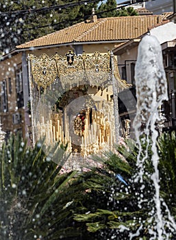 Holy week procession, Brotherhood of the resurrection of Christ, throne of the virgin called \