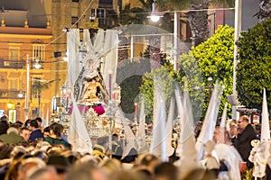 Holy Week in San Fernando, Cadiz, Spain. Brotherhood of charity.