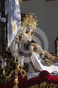 Holy Week in Seville Jesus died in the arms of his mother, brotherhood of Baratillo